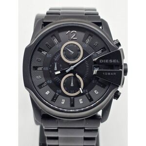 Diesel Men's Black Chronograph Watch - untested needs battery